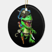 Pirate Dinosaur T Rex Funny Tyrannosaurus Hallowee Keramik Ornament (Links)