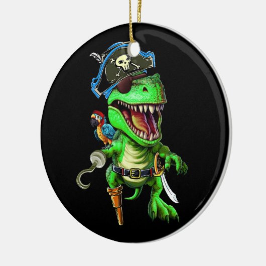 Pirate Dinosaur T Rex Funny Tyrannosaurus Hallowee Keramik Ornament (Links)
