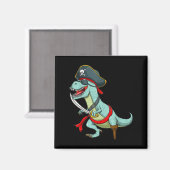 Pirate Dinosaur T Rex Funny Tyrannosaurus Hallowee Magnet (Vorderseite/Rückseite)