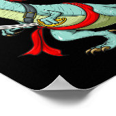 Pirate Dinosaur T Rex Funny Tyrannosaurus Hallowee Poster (Ecke)