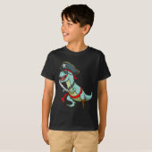 Pirate Dinosaur T Rex Funny Tyrannosaurus Hallowee T-Shirt (Vorne ganz)