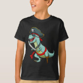 Pirate Dinosaur T Rex Funny Tyrannosaurus Hallowee T-Shirt (Vorderseite)