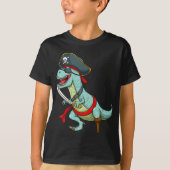 Pirate Dinosaur T Rex Funny Tyrannosaurus Hallowee T-Shirt (Vorderseite)