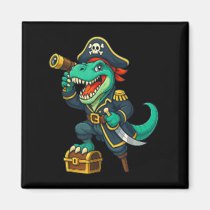 Pirate Dinosaur T Rex Red Bandana Funny Halloween Magnet