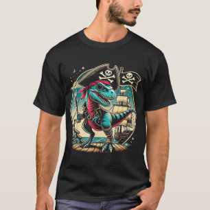 Pirate Dinosaur Tyrannosaurus T Rex Halloween T-Shirt