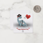 Pirate Dinosaur Valentinstag Karten (Vorderseite/Rückseite Beispiel)