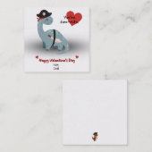 Pirate Dinosaur Valentinstag Karten (Vorne/Hinten)
