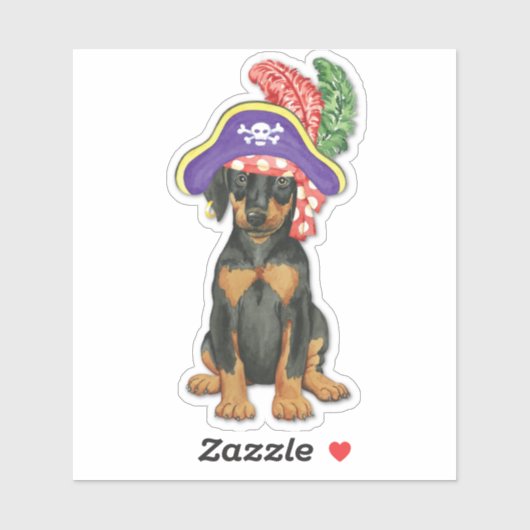 Pirate Doberman Pinscher Vinyl Sticker (Blatt)