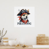 Pirate Dog - Digital Watercolor Poster (Küche)