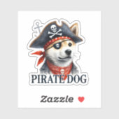 Pirate Dog - Digitale Wasserfarbe Aufkleber (Blatt)
