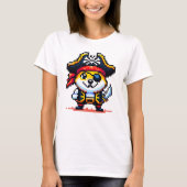 Pirate Dog - Funny Pixel Art Adventure Design T-Shirt (Vorderseite)
