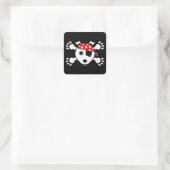 Pirate Dog Quadratischer Aufkleber (Tasche)