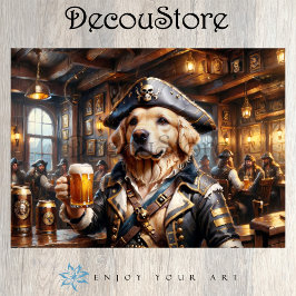 Pirate Dog Tavern Decoupage Seidenpapier