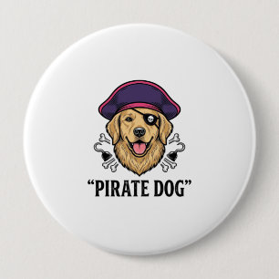 Pirate Dog Vintage Gravur Shirt Design_1 Button