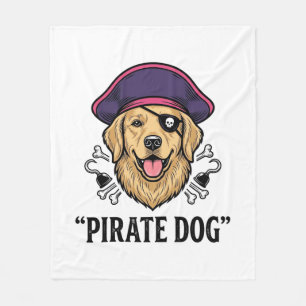 Pirate Dog Vintage Gravur Shirt Design_1 Fleecedecke
