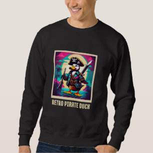 Pirate Duck Retro Schwert Pistole Hat Fun Colorful Sweatshirt