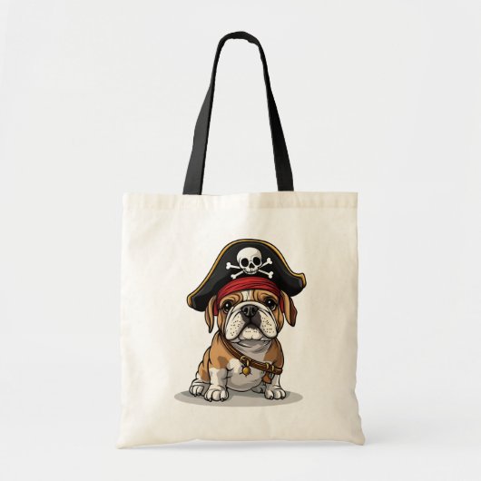 Pirate English Bulldog Skull Crossbones Tragetasche (Vorne)