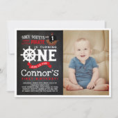 Pirate Erstgeburt Einladung mit Foto (Vorderseite)