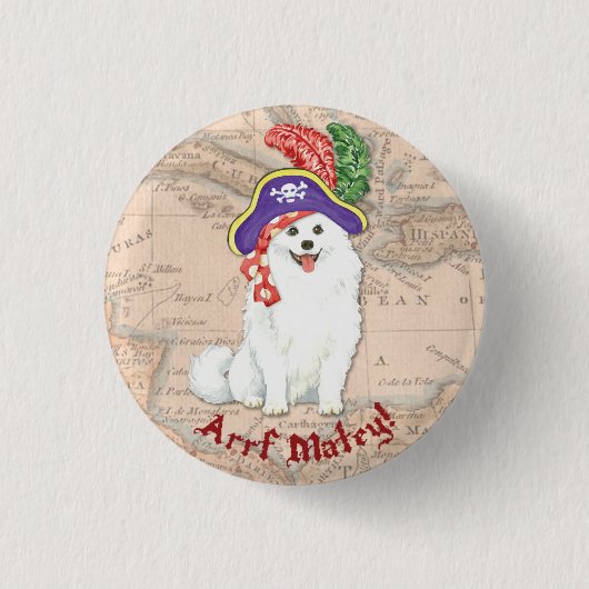 Pirate Eskie Pinback Button (Vorderseite)