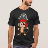 Pirate Eye Patch Monkey Sea Sailor Crew Treas T-Shirt (Vorderseite)