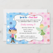 Pirate Fairy Birthday Einladung Pink Blue Pixie (Vorderseite)