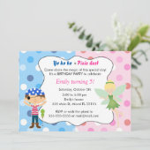 Pirate Fairy Birthday Einladung Pink Blue Pixie (Stehend Vorderseite)