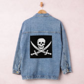 PIRATE FLAG CROSSBONES DENIM JACKET JEANSJACKE (Hangar)