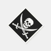 PIRATE FLAG SKULL CROSSBONES PAPIER NAPKINS SERVIETTE (Ecke)