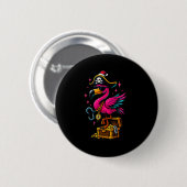 Pirate Flamingo Adventure Map Piratenflagge Hallow Button (Vorne & Hinten)