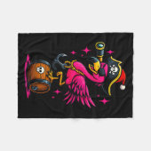 Pirate Flamingo Adventure Map Piratenflagge Hallow Fleecedecke (Vorderseite (Horizontal))