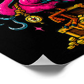 Pirate Flamingo Adventure Map Piratenflagge Hallow Poster (Ecke)