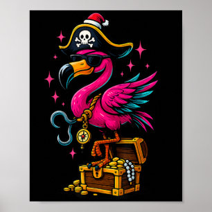 Pirate Flamingo Adventure Map Piratenflagge Hallow Poster