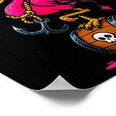 Pirate Flamingo Adventure Map Piratenflagge Hallow Poster (Ecke)