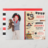  Pirate Foto Geburtstagsfeier Einladungen (Vorne/Hinten)