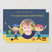 Pirate Foto zum Geburtstag Einladung (Vorne/Hinten)
