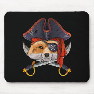 Pirate Fox Piratenflagge Halloween Kostümkreuz Mousepad