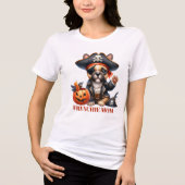 Pirate French Bulldog Halloween Frenchie Mom Tri-Blend Shirt (Vorderseite)