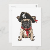 Pirate French Bulldog Skull Crossbones Postkarte (Vorne/Hinten)