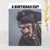 PIRATE FUNNY BIRTHDAY & RUM CARDS KARTE (Gelbe Blume)