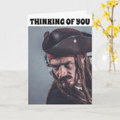 PIRATE FUNNY DENKING YOU & RUM CARDS KARTE (Gelbe Blume)