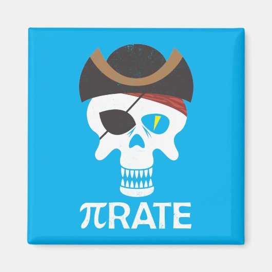 PiRate Funny Pi Day Math Skull Magnet (Vorne)