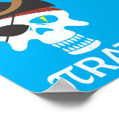 PiRate Funny Pi Day Math Skull Poster (Ecke)