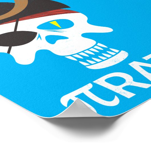 PiRate Funny Pi Day Math Skull Poster (Ecke)