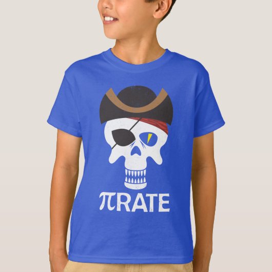 PiRate Funny Pi Day Math Skull T-Shirt (Vorderseite)