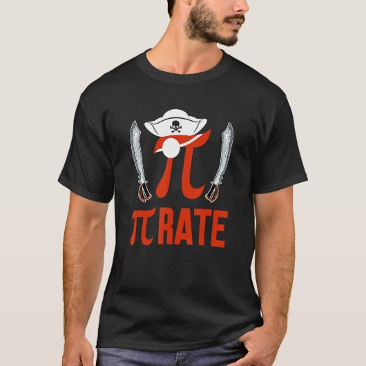 Pirate Funny Pi Symbol Math Lover Matching Teacher T-Shirt (Vorderseite)