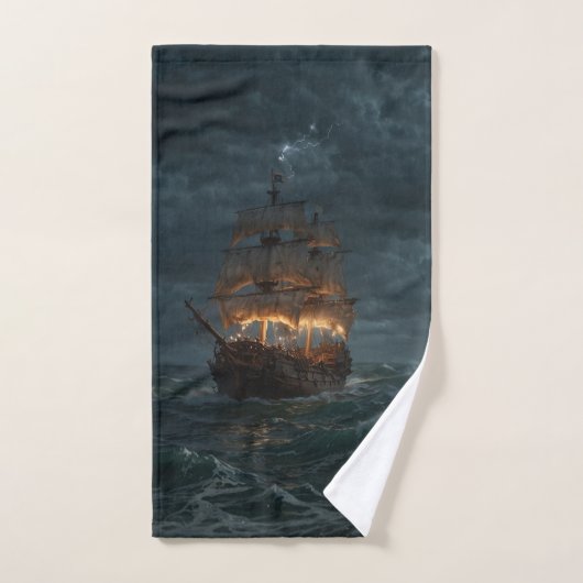 Pirate Galleon auf dem spanischen Maine Handtuch (Handtuch)