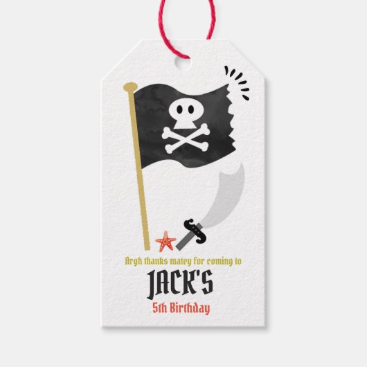 Pirate Geburtstag Partei Gefälligkeitstags vielen  Geschenkanhänger (Vorderseite)