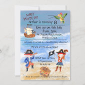 Pirate Geburtstag thematische Party Schatzsuche Einladung (Vorderseite)