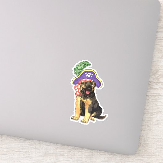 Pirate German Shepherd Vinyl Sticker (Detail)