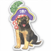 Pirate German Shepherd Vinyl Sticker (Vorderseite)